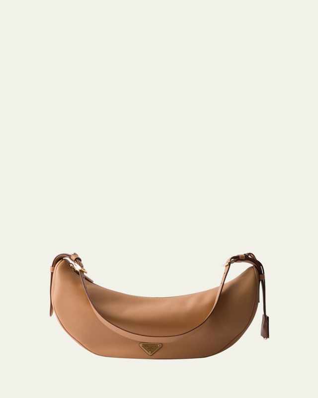 Crescent Soft Grain Leather Shoulder Bag